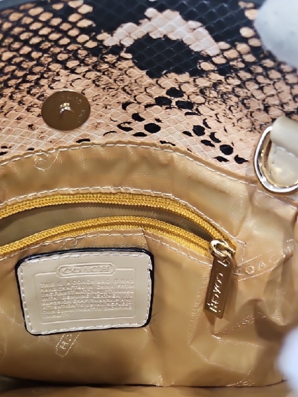 Coach Python-embossed leather Satchel - Picture 7 of 9